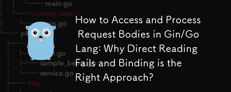 如何在 Gin/GoLang 中访问和处理请求体：为什么直读失败而绑定是正确的方法？