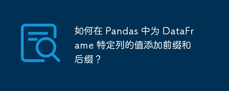 如何在 Pandas 中为 DataFrame 特定列的值添加前缀和后缀？-小浪资源网