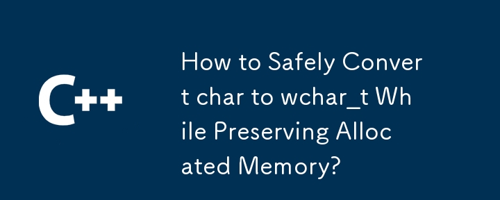 How to Safely Convert char to wchar_t While Preserving Allocated Memory?