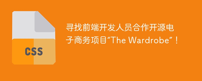 寻找前端开发人员合作开源电子商务项目“The Wardrobe”！-小浪资源网