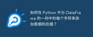 如何在 Python 中为 DataFrame 的一列中的每个字符串添加前缀和后缀？