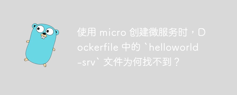 使用 micro 创建微服务时，Dockerfile 中的 `helloworld-srv` 文件为何找不到？-小浪资源网