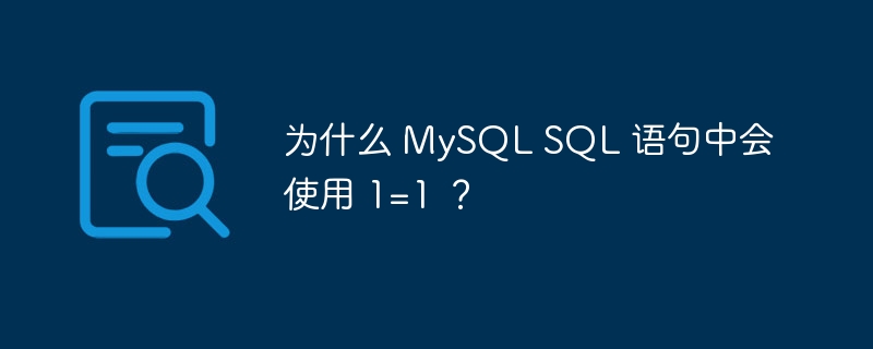 为什么 MySQL SQL 语句中会使用 1=1 ？-小浪资源网