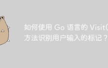 如何使用 Go 语言的 Visit() 方法识别用户输入的标记？