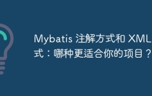 Mybatis 注解方式和 XML 方式：哪种更适合你的项目？