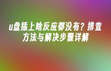 u盘插上啥反应都没有？排查方法与解决步骤详解