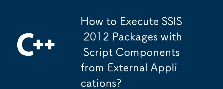 How to Execute SSIS 2012 Packages with Script Components from External Applications?