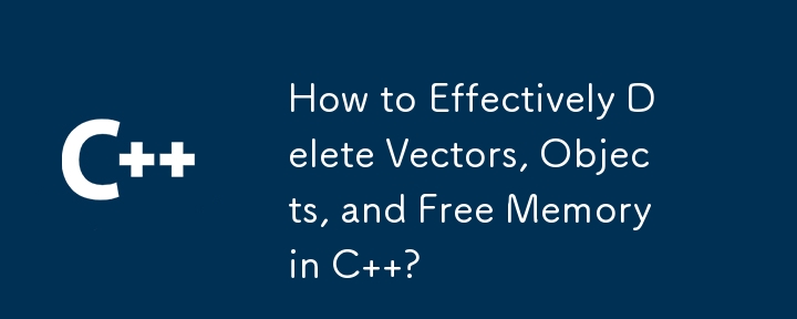 How to Effectively Delete Vectors, Objects, and Free Memory in C  ?