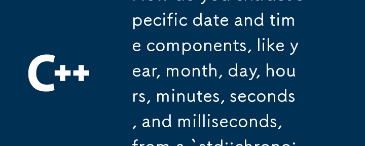 C の `std::chrono::time_point` オブジェクトから年、月、日、時、分、秒、ミリ秒などの特定の日付と時刻のコンポーネントを抽出するにはどうすればよいですか?