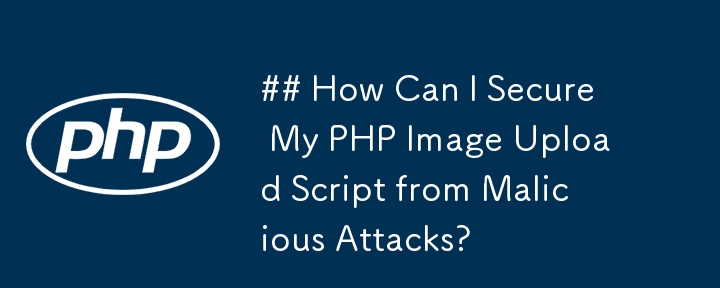 악의적인 공격으로부터 PHP 이미지 업로드 스크립트를 어떻게 보호할 수 있습니까?