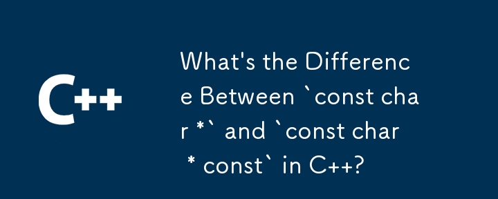 What\'s the Difference Between `const char *` and `const char * const` in C  ?