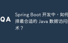Spring Boot 开发中，如何选择最合适的 Java 数据访问技术？