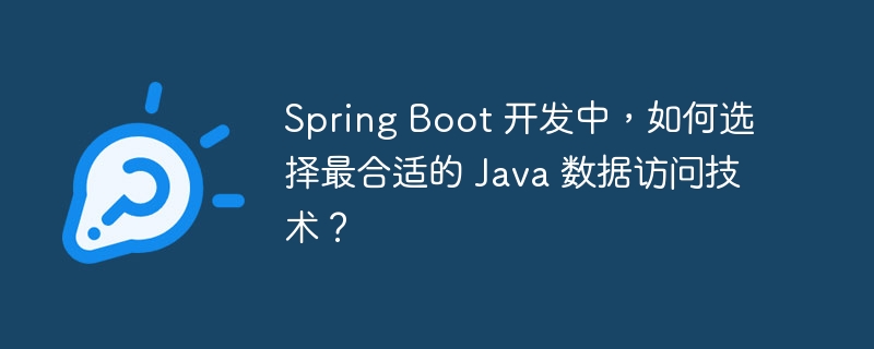 spring boot 开发中，如何选择最合适的 java 数据访问技术？