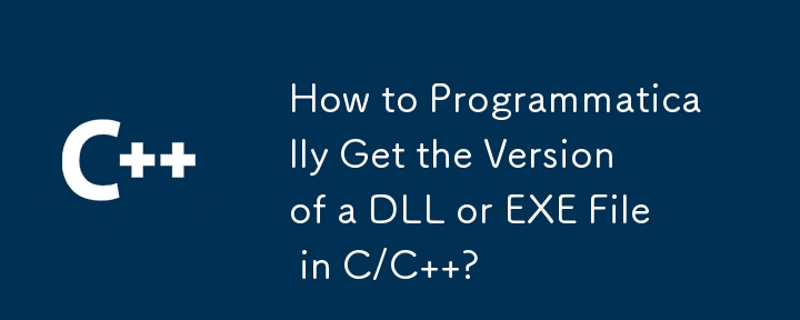 如何在 C/C 中以程式設計方式取得 DLL 或 EXE 檔案的版本？