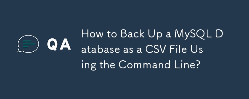 Comment sauvegarder une base de données MySQL sous forme de fichier CSV à l'aide de la ligne de commande ?