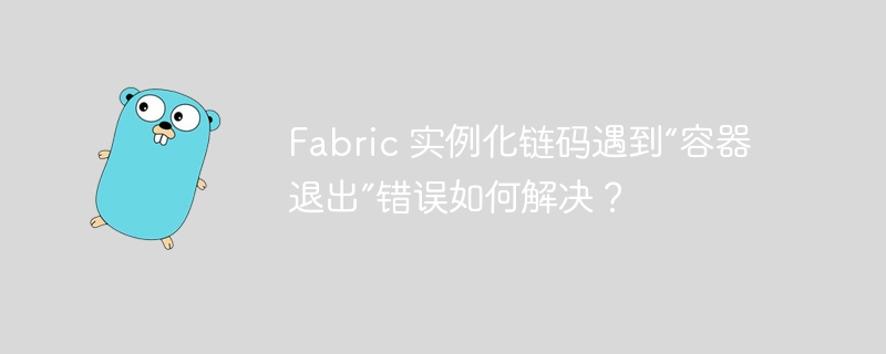 Fabric 实例化链码遇到“容器退出”错误如何解决？-小浪资源网