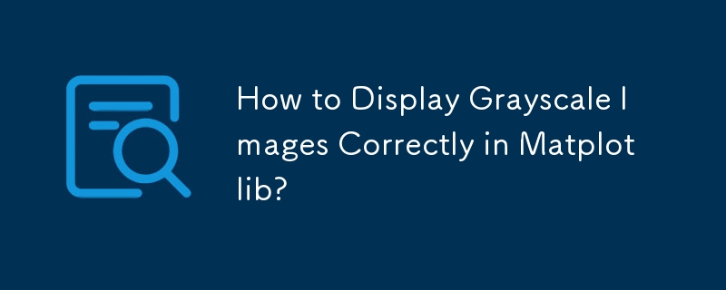 Comment afficher correctement les images en niveaux de gris dans Matplotlib ?