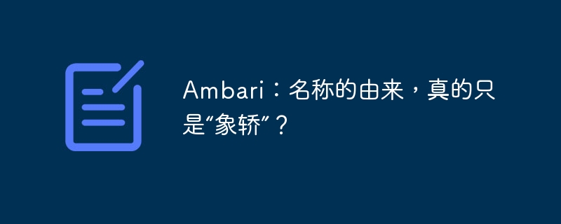 Ambari：名称的由来，真的只是“象轿”？-小浪资源网