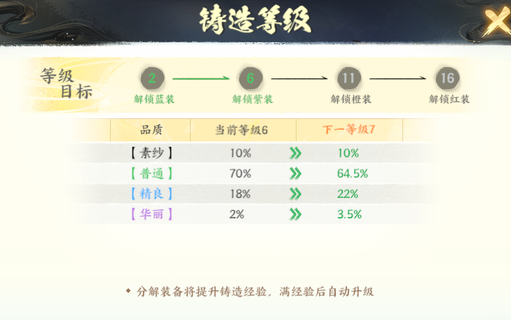 《少年歌行:风花雪月》解锁高品质装备方法