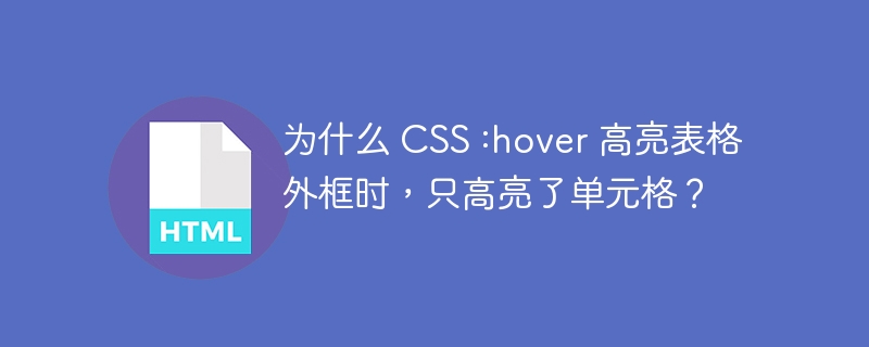 为什么 CSS :hover 高亮表格外框时,只高亮了单元格?