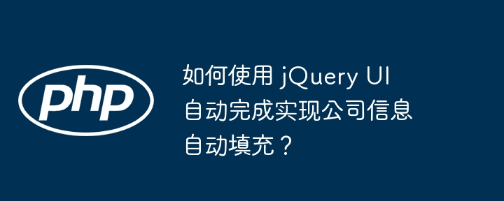 如何使用 jQuery UI 自动完成实现公司信息自动填充？-小浪资源网