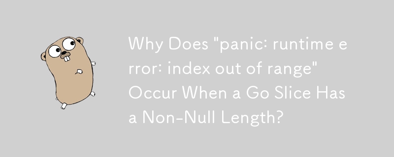 當 Go 切片長度非空時，為什麼會出現「panic:runtime error:index out of range」？