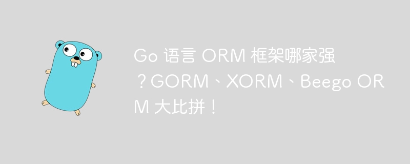 Go 语言 ORM 框架哪家强？GORM、XORM、Beego ORM 大比拼！-小浪资源网