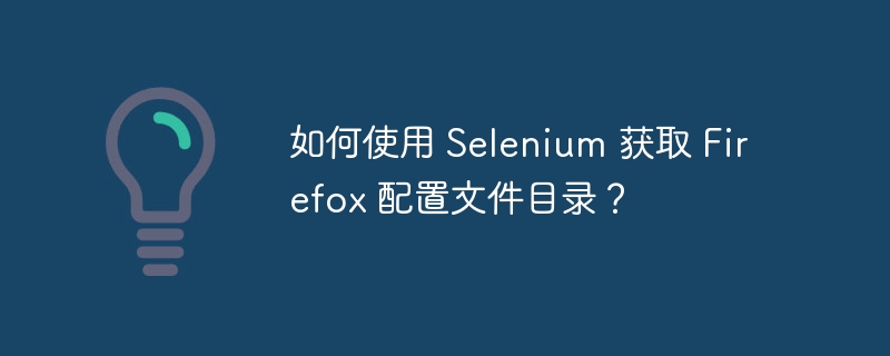 如何使用 Selenium 获取 Firefox 配置文件目录？-小浪资源网