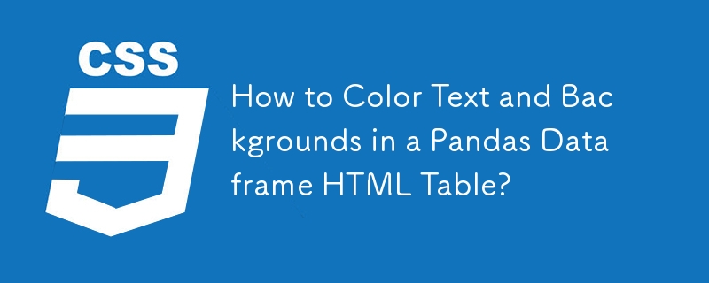 Bagaimana untuk Mewarnakan Teks dan Latar Belakang dalam Jadual HTML Bingkai Data Pandas?