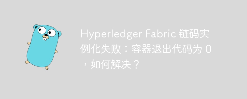 Hyperledger Fabric 链码实例化失败：容器退出代码为 0，如何解决？-小浪资源网