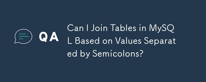 MySQL 中可以根据分号分隔的值连接表吗？