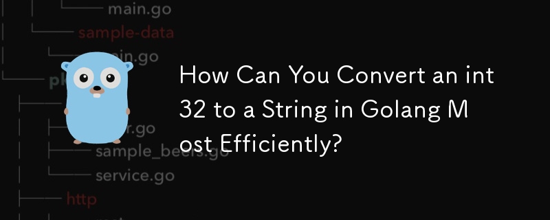 Wie können Sie einen int32 am effizientesten in einen String in Golang konvertieren?