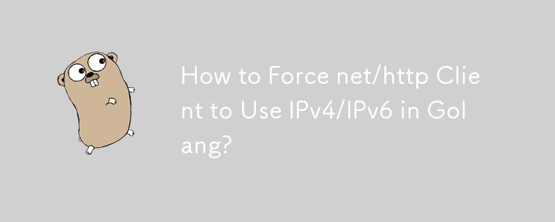 Golang で net/http クライアントに IPv4/IPv6 を使用させるにはどうすればよいですか?