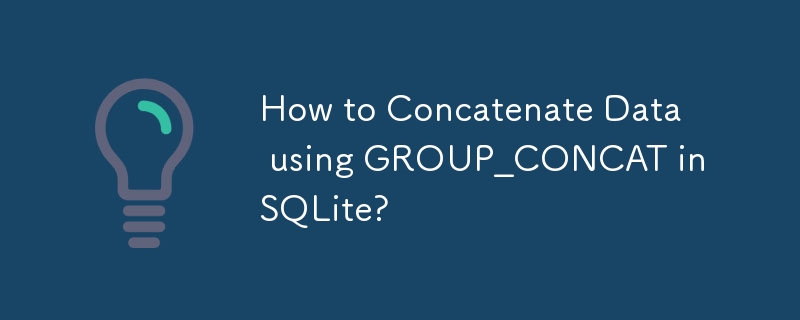 SQLite에서 GROUP_CONCAT을 사용하여 데이터를 연결하는 방법은 무엇입니까?