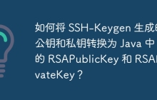 如何将 SSH-Keygen 生成的公钥和私钥转换为 Java 中的 RSAPublicKey 和 RSAPrivateKey？