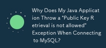 为什么我的 Java 应用程序在连接到 MySQL 时抛出'不允许公钥检索”异常？