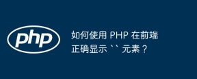 如何使用 php 在前端正确显示 `` 元素?