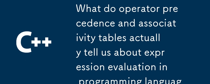 演算子の優先順位テーブルと結合テーブルは、プログラミング言語の式の評価について実際に何を示しているのでしょうか?
