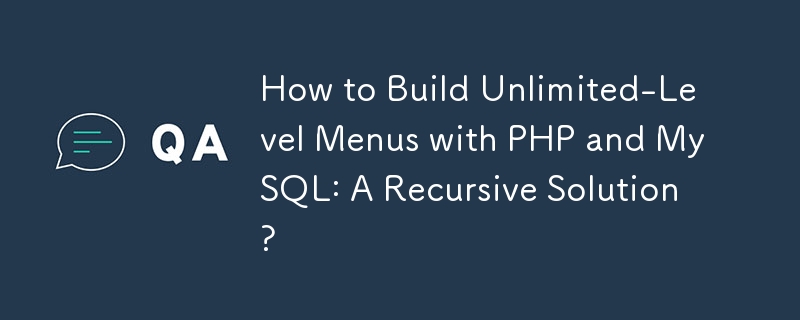 Bagaimana untuk Membina Menu Tahap Tanpa Had dengan PHP dan MySQL: Penyelesaian Rekursif?