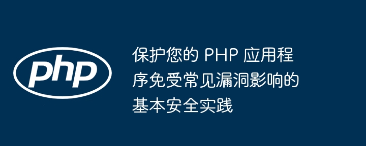 保护您的 PHP 应用程序免受常见漏洞影响的基本安全实践-小浪资源网