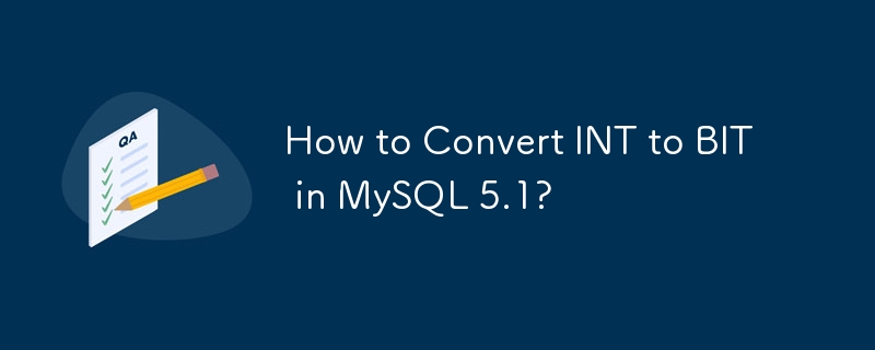 Wie konvertiere ich INT in BIT in MySQL 5.1?