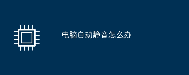 电脑自动静音怎么办