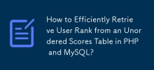 如何在 PHP 和 MySQL 中从无序分数表中高效检索用户排名？