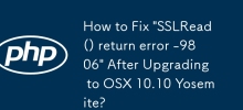 Comment réparer « SSLRead() renvoie l'erreur -9806 » après la mise à niveau vers OSX 10.10 Yosemite ?