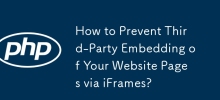 Comment empêcher l'intégration par des tiers des pages de votre site Web via des iFrames ?