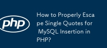 Comment échapper correctement aux guillemets simples pour l'insertion MySQL en PHP ?
