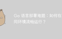 Go 语言部署难题：如何在不同环境流畅运行？