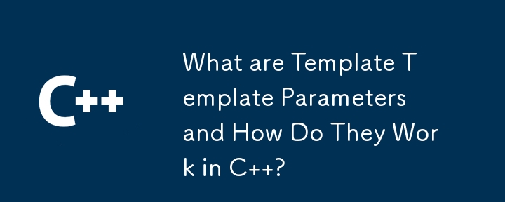 What are Template Template Parameters and How Do They Work in C  ?