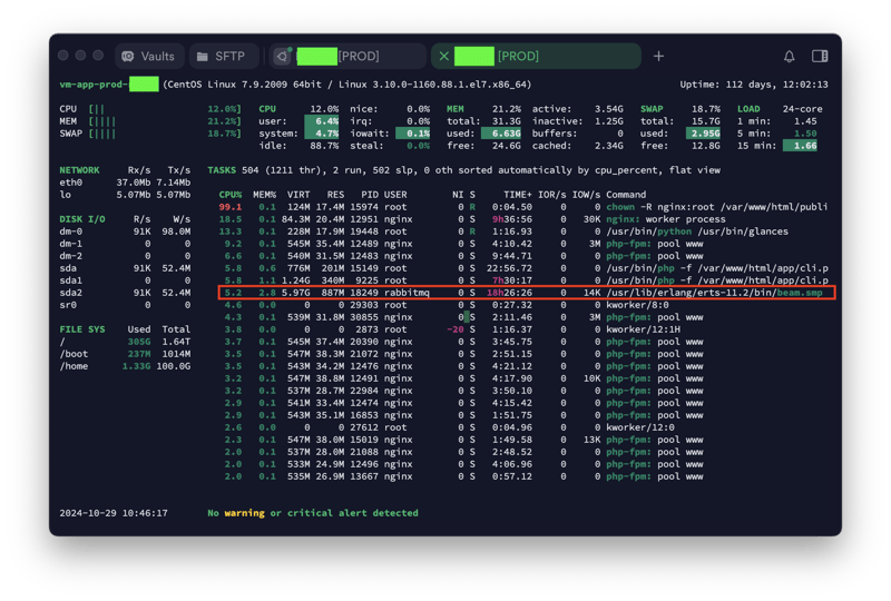 Web MQTT プラグインを使用した RabbitMQ と Node.js : パフォーマンスとメモリ使用量の比較