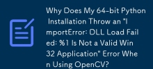 使用 OpenCV 时，为什么我的 64 位 Python 安装会抛出'ImportError：DLL 加载失败：%1 不是有效的 Win32 应用程序”错误？